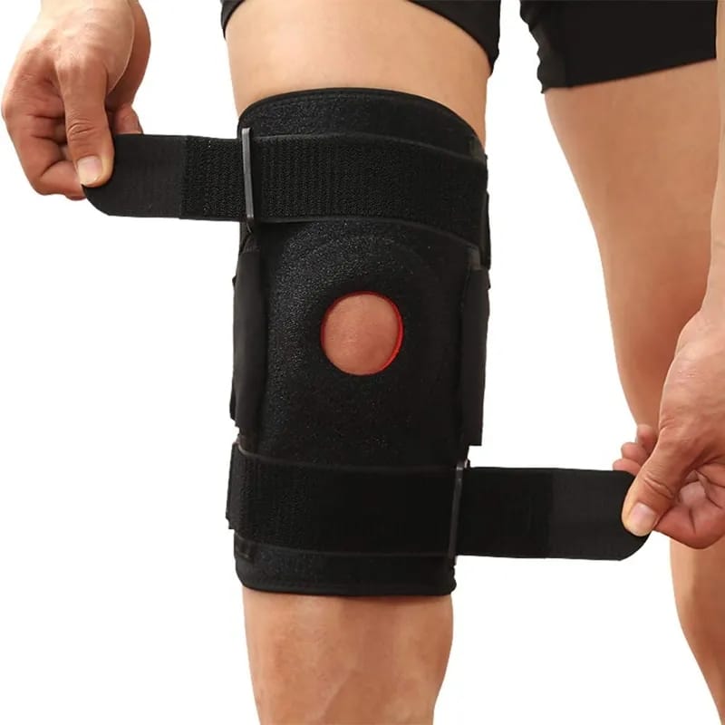 Picture of 1Pcs Knee Support Brace Adjustable Open Patella Knee Pad Protector Guard for Gym Workout Sports Arthritis Joint Pain - Black