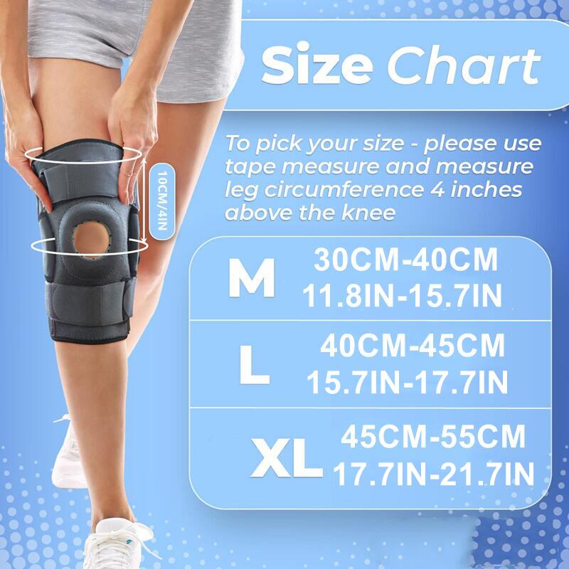 Picture of 1Pcs Knee Support Brace Adjustable Open Patella Knee Pad Protector Guard for Gym Workout Sports Arthritis Joint Pain - Black