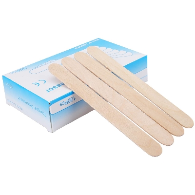 Picture of Tongue Depressors 100pcs, 6" Tongue Blades Wooden for Crafts Medical Popsicle Tattoo Non-Sterile