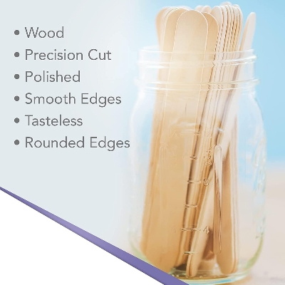 Picture of Tongue Depressors 100pcs, 6" Tongue Blades Wooden for Crafts Medical Popsicle Tattoo Non-Sterile