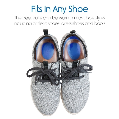 Picture of Silicone Gel Heel Protector Insole Cups for Swelling, Pain Relief, Foot Care Support Cushion for Men and Women - 1 Pair (Medium) - Multicolor