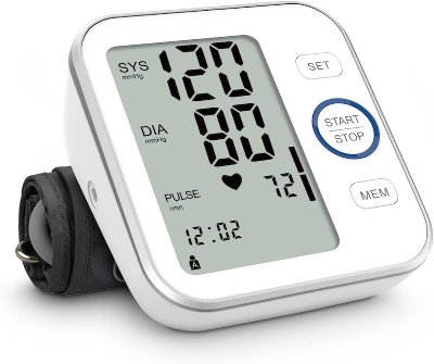 Picture of Digital Blood Pressure Monitor - Bp Machine - Automatic Upper Arm Blood Pressure Cuff 8.7-16.5 inches - Large LCD Display 120 Sets Memory - Device Bag & Batteries Included - Multicolor