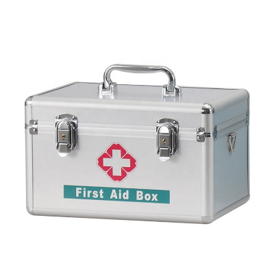 Picture of Empty Portable Metal Aluminum First Aid Box Case for Clinic Hospital