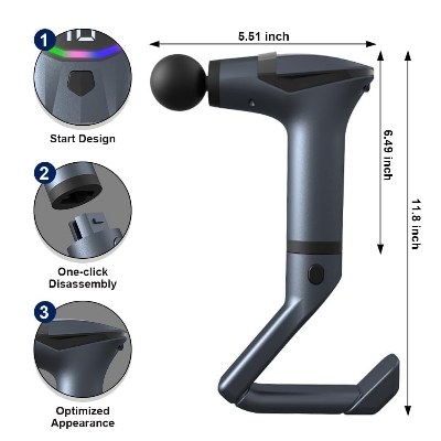 Picture of Professional Grade Mini Electric Multi-Functional Muscle Massager for Body & Head Relaxation for Men & Women - Multicolor