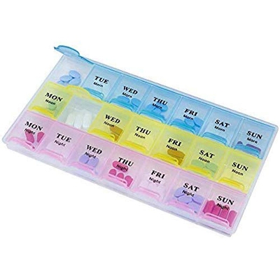 Picture of Homesoul Medicine Organizer Reminder Storage Box For 28 Days Or 4 Weeks, Pack Of 1 - Medicine Box - Multicolor