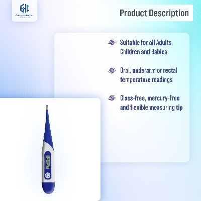 Picture of Heartman Flexible Waterproof Digital Thermometer for Baby & Adults Easy to Use 1 year warranty - Chili Red