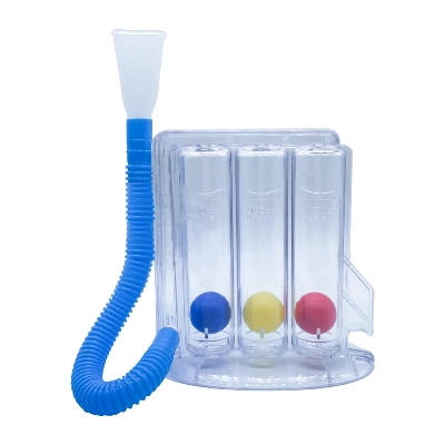 Picture of Three-ball Apparatus Vital Capacity Breathing Trainer Incentive Spirometer Lung Breathing Exerciser Rehabilitation Training - Multicolor