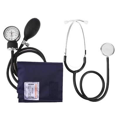 Picture of Manual Arm Sphygmomanometer Blood Pressure Gauge with Stethoscope Monitor Device Health Monitors