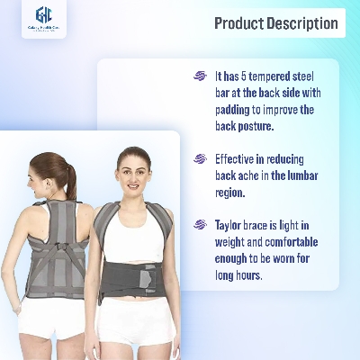 Picture of Posture Corrector Taylor Brace Dorso Lumbar Spinal Support Belt Lower and Upper Back Pain Relief Magnetic Back Brace for Men & Women. - Light Ash