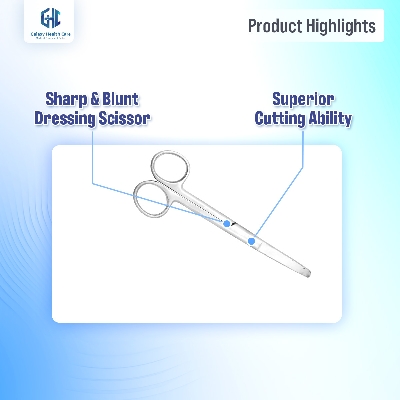 Picture of Blunt Dressing Scissor ⎜Surgical Dressing Scissor (Pack of 1) - Silver