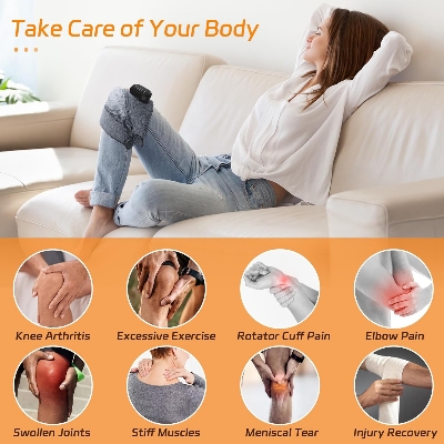 Picture of Knee Massager with Heat and Vibration Massage, Knee Brace Pain Relief for Joints Elbow Shoulder Ligament and Muscles Injuries, Two Adjustable Straps, Suit for Family Home - Multicolor