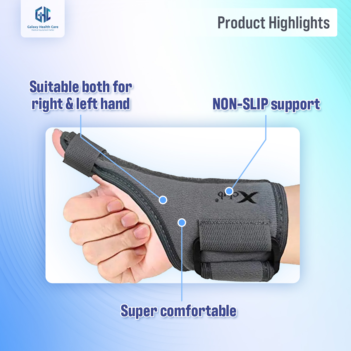Picture of Taiba Thumb Spica Splint Wrist Support/Wrist Strap/Wrist Brace/Hand Support - SUITABLE FOR BOTH RIGHT AND LEFT HANDS - Black