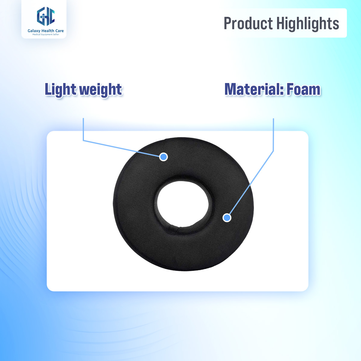 Picture of Donut Ring Cushion Pillow - Black