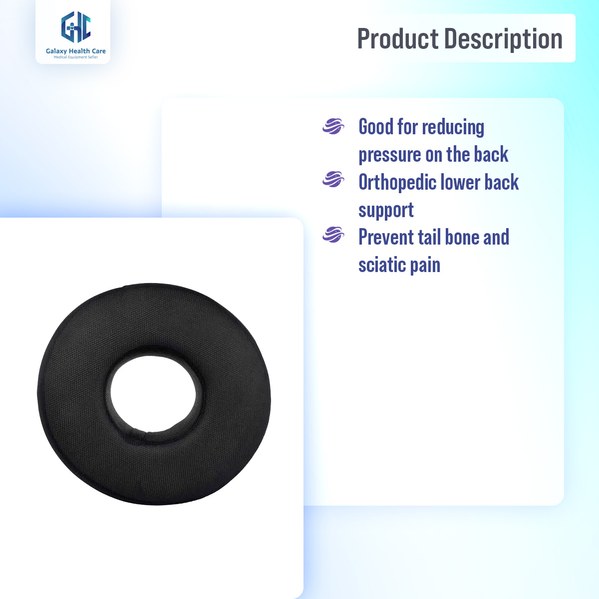 Picture of Donut Ring Cushion Pillow - Black