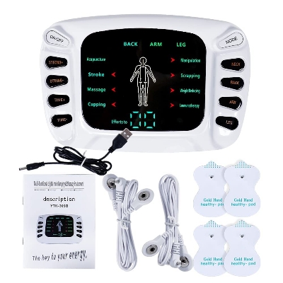 Picture of Electric Pulse Physiotherapy Massager Tens EMS Muscle Stimulator Acupuncture Therapy Body Massage Slimming Health Care Machine - White
