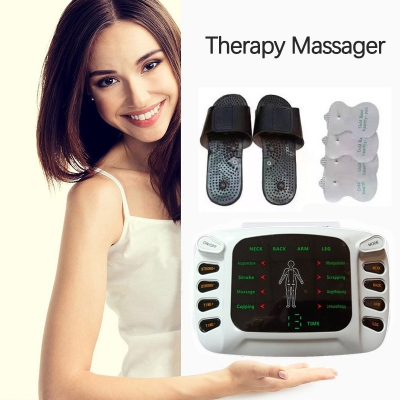 Picture of Electric Pulse Physiotherapy Massager Tens EMS Muscle Stimulator Acupuncture Therapy Body Massage Slimming Health Care Machine - White