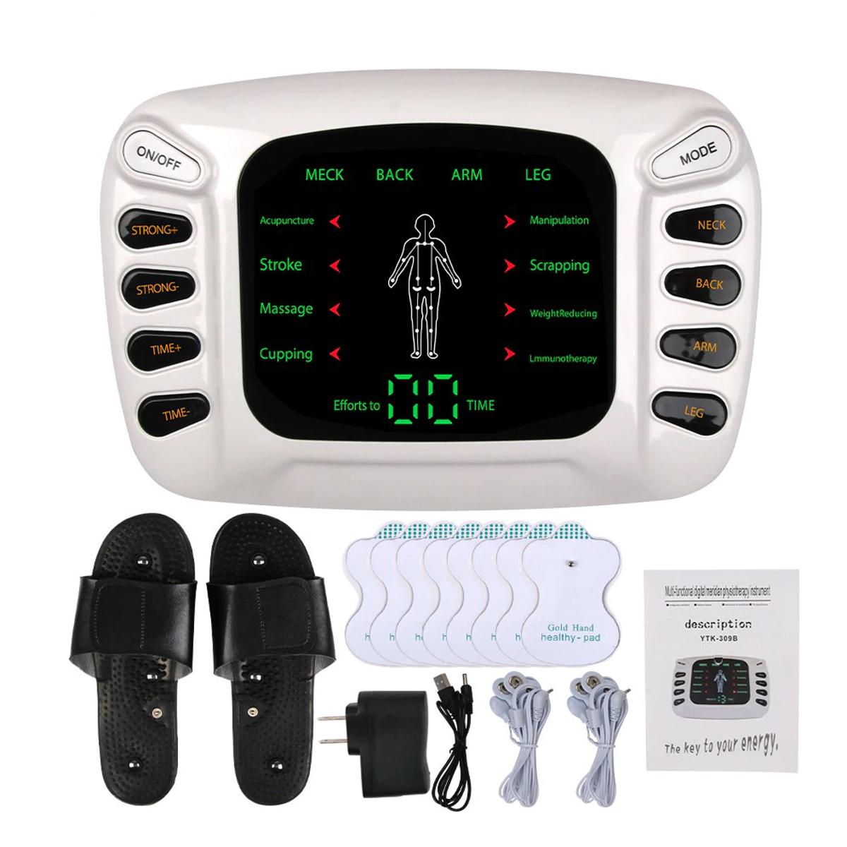 Picture of Electric Pulse Physiotherapy Massager Tens EMS Muscle Stimulator Acupuncture Therapy Body Massage Slimming Health Care Machine - White