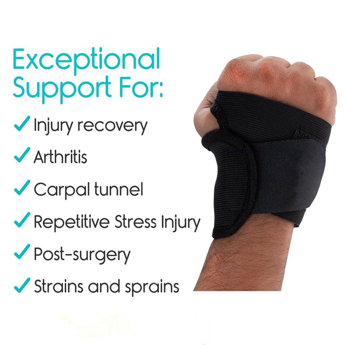 Picture of Thumb & Wrist Support Wrap Brace Binder Stabilizer for Men & Women Gym Workout Sports Hand Injuries Warmer Band, Pain Relief, Arthritis, Tendonitis, Supporter - Light Ash
