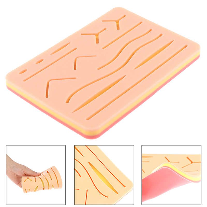 Picture of Reusable Surgical Medical Practice Traumatic Simulation Wounds Training Teaching Model Suture Kit Pad Silicone Fake Skin Suture