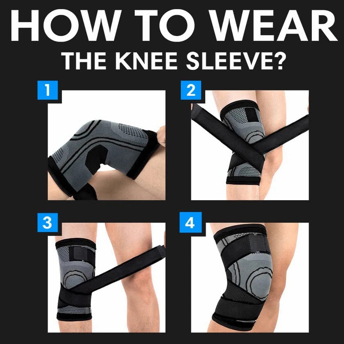 Picture of Professional Knee Brace for Knee Pain Men Women Knee Compression Sleeve Support for Running GYM Workout Sports Joint Pain Relif - Multicolor