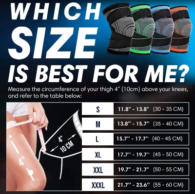 Picture of Professional Knee Brace for Knee Pain Men Women Knee Compression Sleeve Support for Running GYM Workout Sports Joint Pain Relif - Multicolor