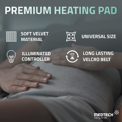 Picture of MEDTECH Orthopaedic Electric Heating Pad with Fast Heating Technology for Back Pain, Heat Therapy Heating Belt for body - Multicolor