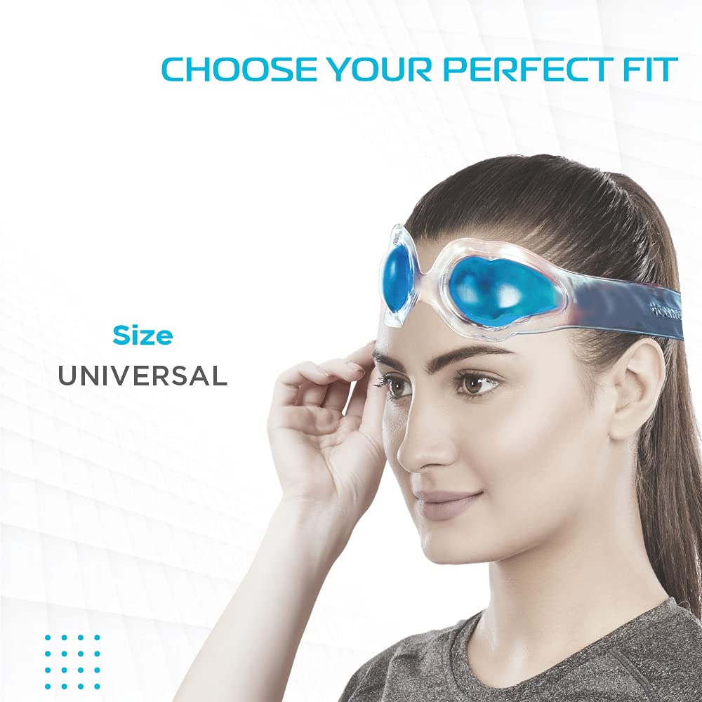 Picture of Vissco Cool Eyes (Gel), Eye Relaxing Mask For Puffy Tired Eyes, Dark Circles, Instant Pain Relief, Dry Eyes, Redness - Universal (Blue) - Multicolor