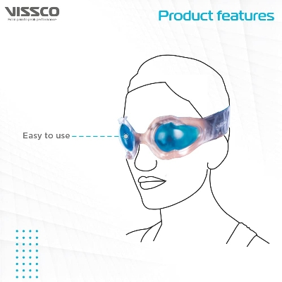 Picture of Vissco Cool Eyes (Gel), Eye Relaxing Mask For Puffy Tired Eyes, Dark Circles, Instant Pain Relief, Dry Eyes, Redness - Universal (Blue) - Multicolor