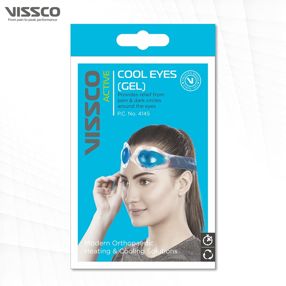 Picture of Vissco Cool Eyes (Gel), Eye Relaxing Mask For Puffy Tired Eyes, Dark Circles, Instant Pain Relief, Dry Eyes, Redness - Universal (Blue) - Multicolor