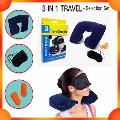 Picture of 3 In 1 Travel Neck Pillow Set - Enjoy Comfort And Versatility With Our 3-In-1 Travel Neck Pillow Set - Designed To Enhance Travel Experience - Multicolor