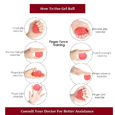 Picture of UM GEL BALL for Wrist Muscles Strengthening and Stress Relief Gel Ball for hand exercise Exercise Gel Ball for Wrist Muscles - Red