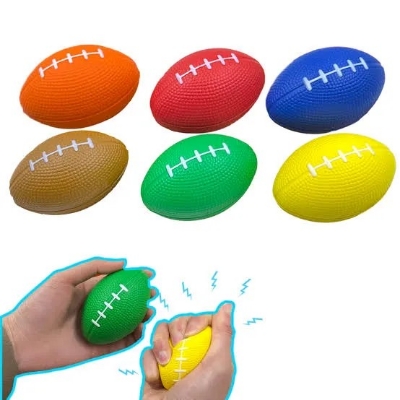 Picture of 12 piece Hand exercise rugby ball for relief from stress free Punch Ball , Squeeze ball soft ball - Multicolor - Multicolor