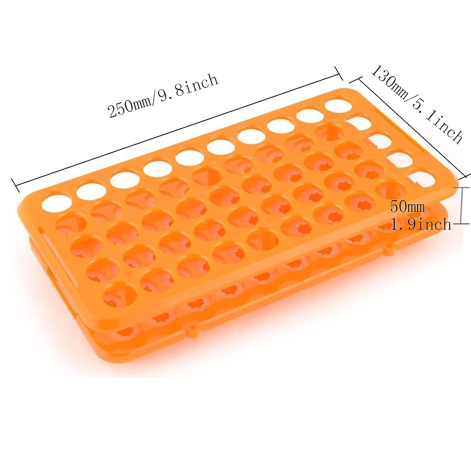 Picture of Plastic Test Tube Rack,Saim 50 Holes Lab Test Tube Rack Holder for 18mm Test Tubes,Orange |Blue - Multicolor