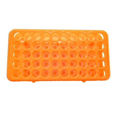Picture of Plastic Test Tube Rack,Saim 50 Holes Lab Test Tube Rack Holder for 18mm Test Tubes,Orange |Blue - Multicolor