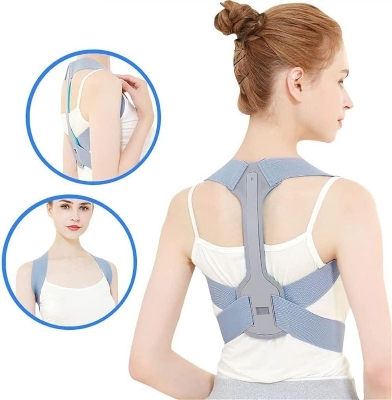 Picture of Posture Corrector Posture Correction Lower Back Pain Clavicle Spine Shoulder Support Belt Back Pain Relief Student/Adults/Unisex Easy to Use Back Posture (Color : Gray, Size : Medium)