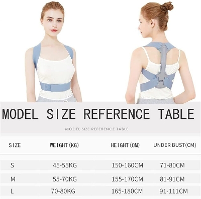 Picture of Posture Corrector Posture Correction Lower Back Pain Clavicle Spine Shoulder Support Belt Back Pain Relief Student/Adults/Unisex Easy to Use Back Posture (Color : Gray, Size : Medium)