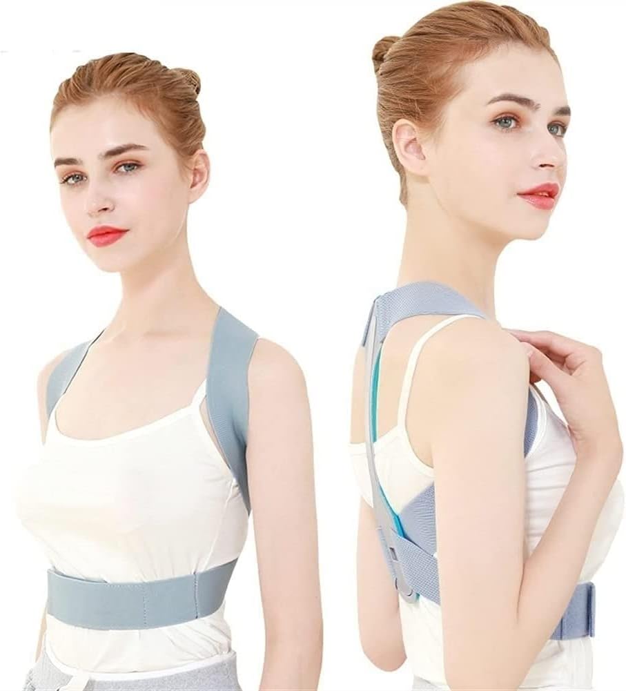 Picture of Posture Corrector Posture Correction Lower Back Pain Clavicle Spine Shoulder Support Belt Back Pain Relief Student/Adults/Unisex Easy to Use Back Posture (Color : Gray, Size : Medium)