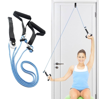 Picture of Overhead Hand Shoulder Pulley Equipment Kit w/Rope for Home Gym Exercise & Physical Therapy, for Frozen Shoulder and Hand Physiotherapy Exercise - Multicolor