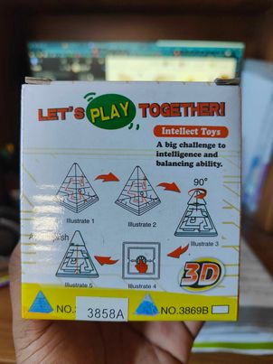 Picture of 3D Puzzle Maze Toy Hand Game Maze Pyramid Brain Game Challenge Puzzle Multicolor