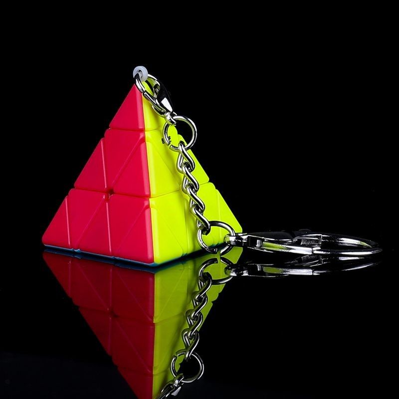 Picture of QIYI Puzzle Cube Keychain - Key Ring Cube (Pyraminx) Multicolor
