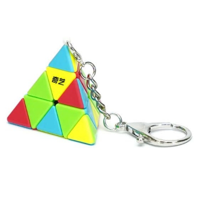Picture of QIYI Puzzle Cube Keychain - Key Ring Cube (Pyraminx) Multicolor