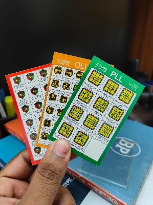 Picture of Pocket card of cube formula, easy to carry, formula for advance cubing, F2L , OLL , PLL advance formula Multicolor