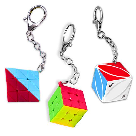 Picture of Rubics cube key chain, to flex and to rock everywhere Pyramid, Gear, 3/3 pillowed, 3/3, 2×2