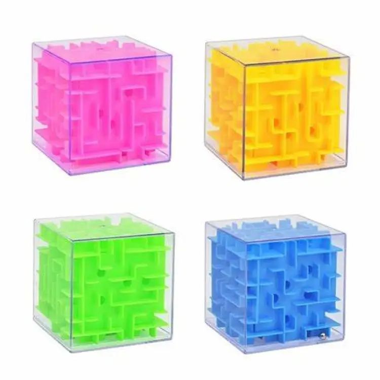 Picture of 3d Cube Maze Puzzle children Maze Puzzle Box nd Puzzles For Kids 3-14 Years Old (blue Yellow Orange) 