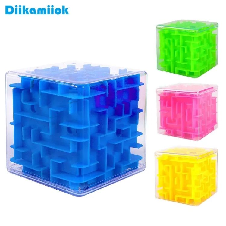 Picture of 3d Cube Maze Puzzle children Maze Puzzle Box nd Puzzles For Kids 3-14 Years Old (blue Yellow Orange) 