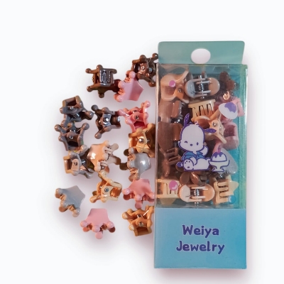 Picture of 16 Pcs Girls Mini Hair Clip Set - Multicolor