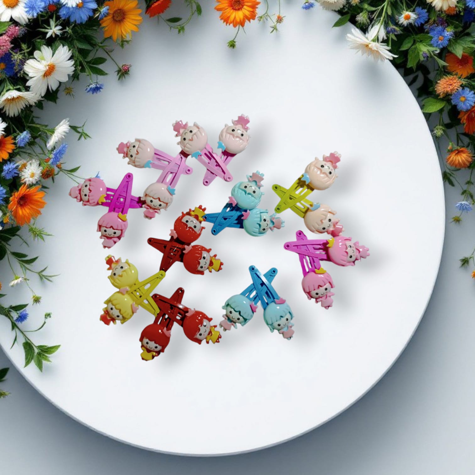 Picture of 4 pcs Band and 4 pcs Hair Clip Set for Baby - Multicolor