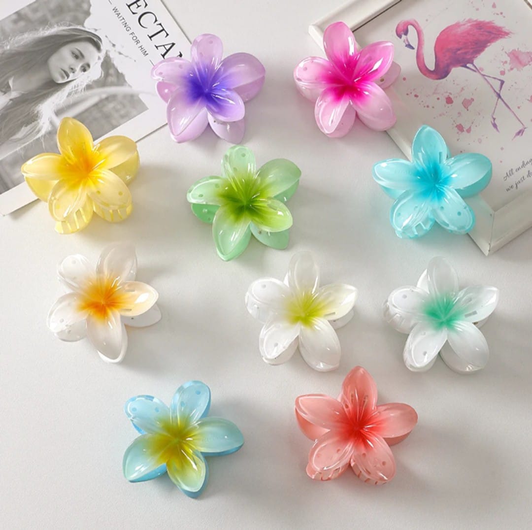 Picture of 4 pcs Flower Hair Clip  tourist Vacation Hair Clip for girl - Multicolor