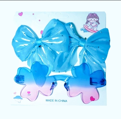 Picture of 2 Pcs Hair Clip and One Pcs Sunglass Set For  5 to 10 Years Children - Multicolor