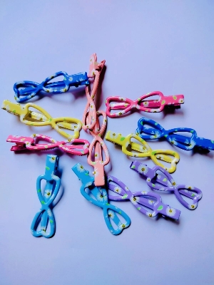 Picture of 4 pcs Metal Hair Clips Set for Girls Kid Accessories - Multicolor